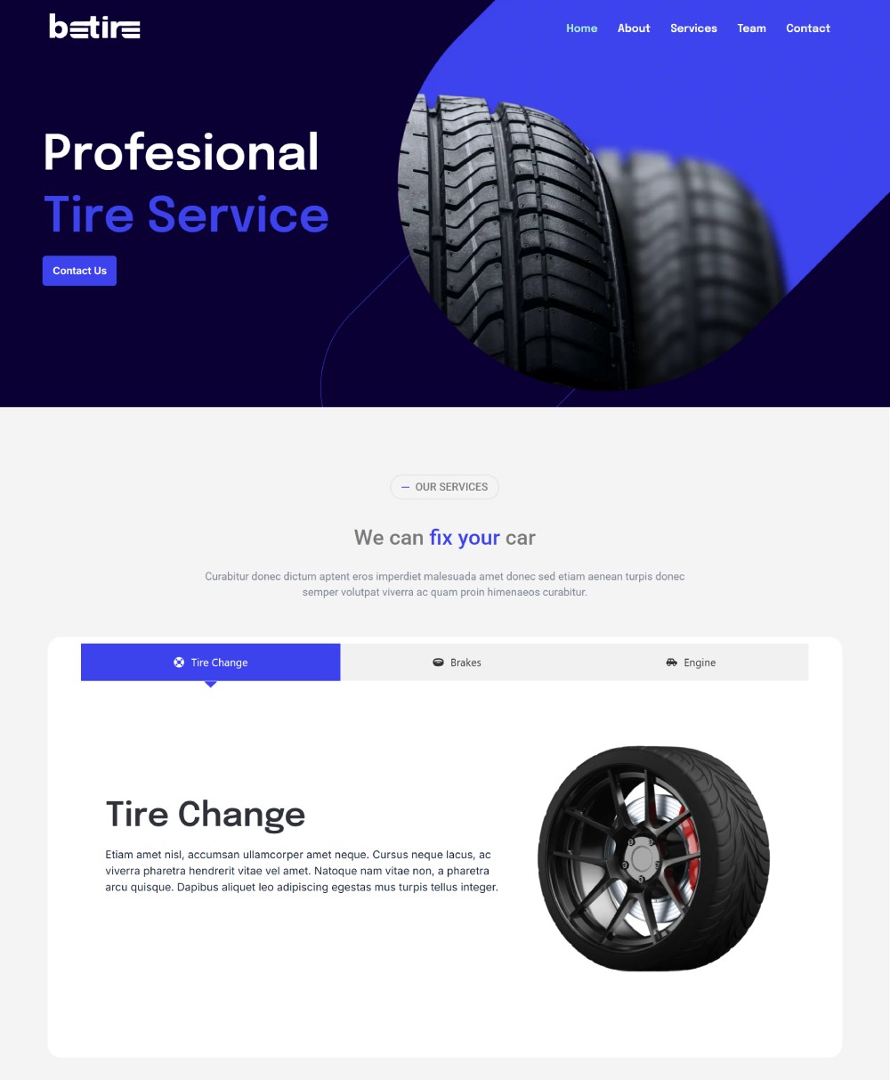 Tire Service Theme